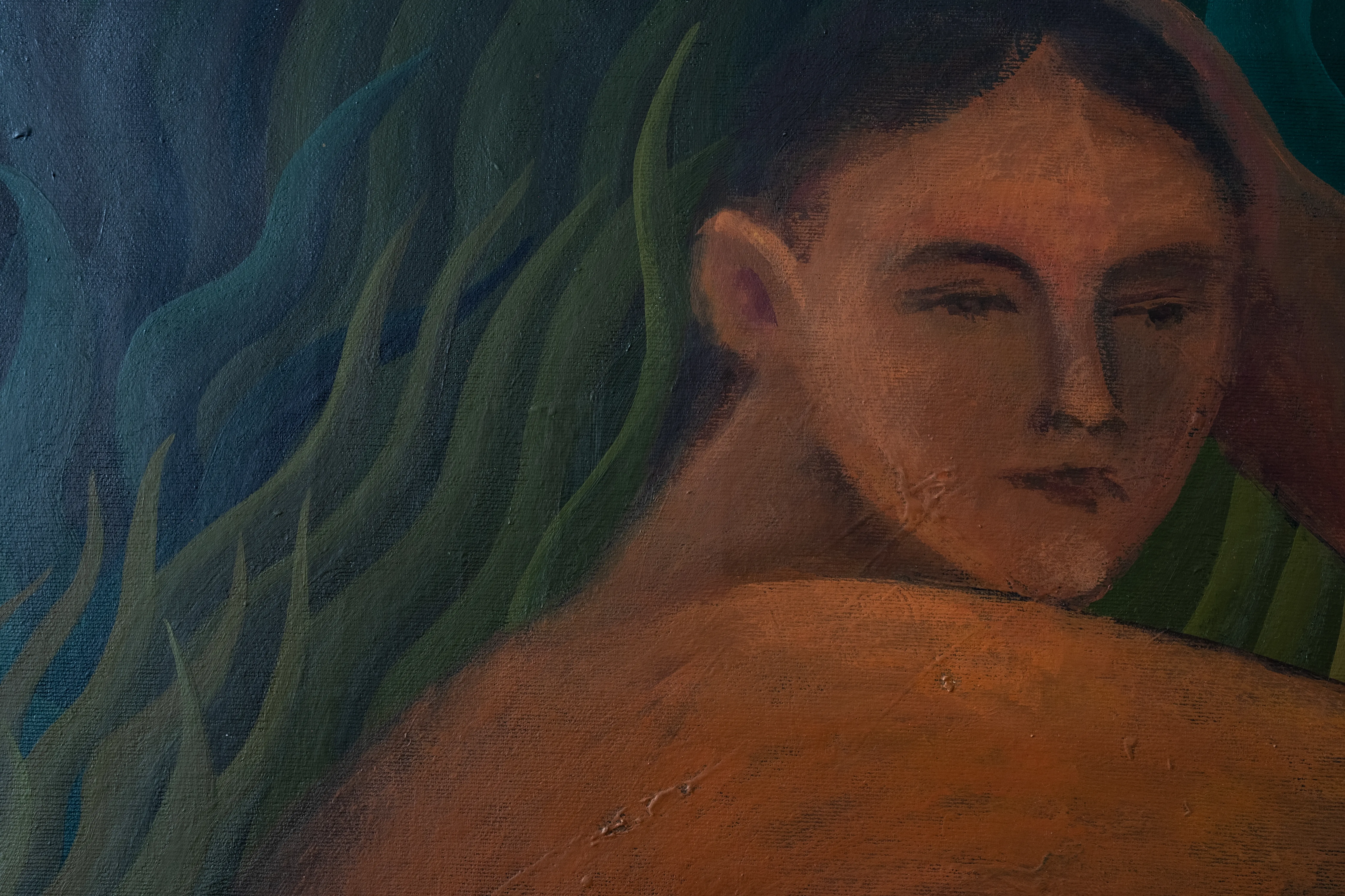 Image of mermaid by Olena Tolokonina, size: 77х80 сm, artworks medium, priced at €350 Photo 2 of 3.