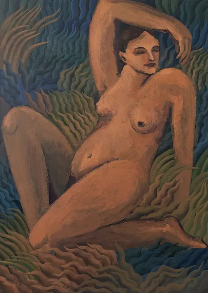 Image of mermaid  by Olena Tolokonina, size: 100x140 cm, artworks medium, priced at €900 Photo 2 of 4.