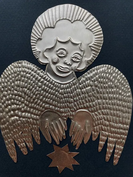 Зображення "angel" від Olena Tolokonina, розмір: 16x16cm, матеріали: foil on paper, медіум: Живопис, ціна: €40 Фото 2 з 2.